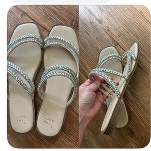 A New Day Women's Tan and Silver Sandals